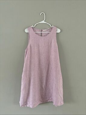 Sigrid Olsen Sleeveless Linen Mini Dress in Dusty Mauve Pink